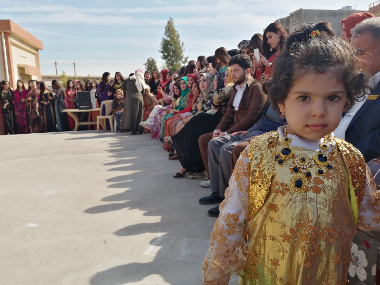Students in one of Kirkuk schools celebrate the National Day of Clothing, March 10, 2019. (Photo: Kurdistan 24)